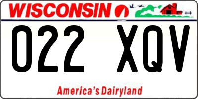 WI license plate 022XQV