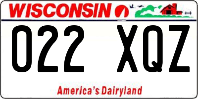 WI license plate 022XQZ