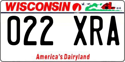 WI license plate 022XRA