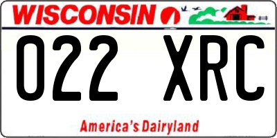 WI license plate 022XRC
