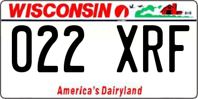 WI license plate 022XRF