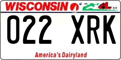 WI license plate 022XRK