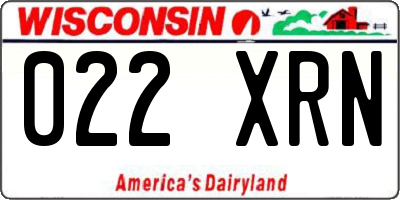 WI license plate 022XRN