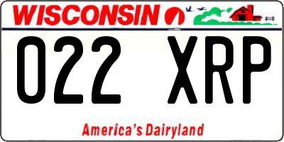 WI license plate 022XRP