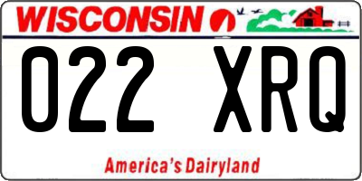 WI license plate 022XRQ
