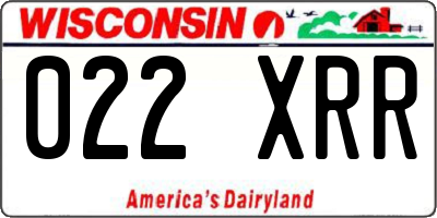 WI license plate 022XRR