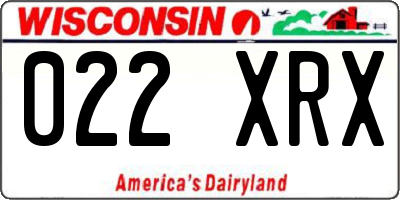 WI license plate 022XRX
