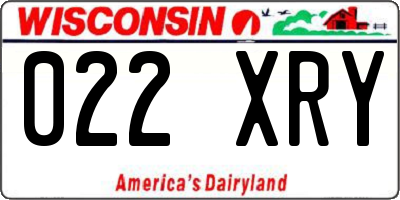 WI license plate 022XRY