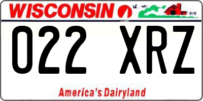 WI license plate 022XRZ