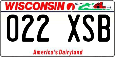 WI license plate 022XSB