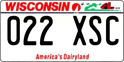 WI license plate 022XSC