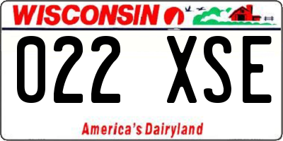 WI license plate 022XSE