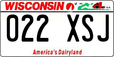 WI license plate 022XSJ