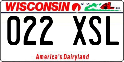 WI license plate 022XSL