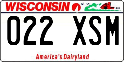 WI license plate 022XSM