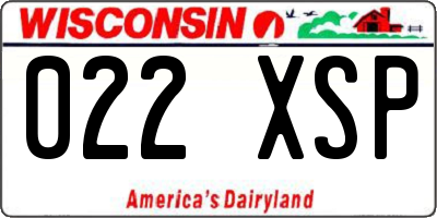 WI license plate 022XSP