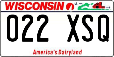WI license plate 022XSQ