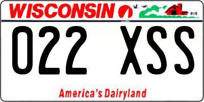 WI license plate 022XSS