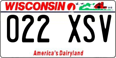 WI license plate 022XSV
