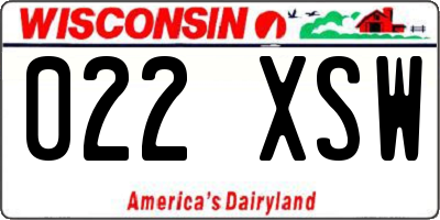 WI license plate 022XSW