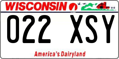 WI license plate 022XSY
