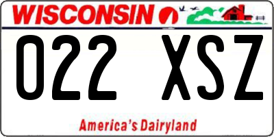 WI license plate 022XSZ