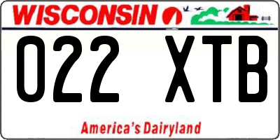 WI license plate 022XTB