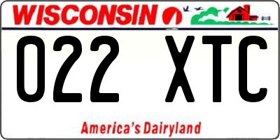 WI license plate 022XTC