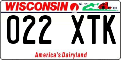 WI license plate 022XTK