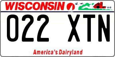 WI license plate 022XTN