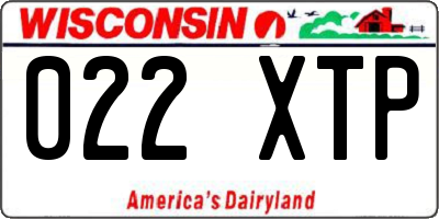 WI license plate 022XTP