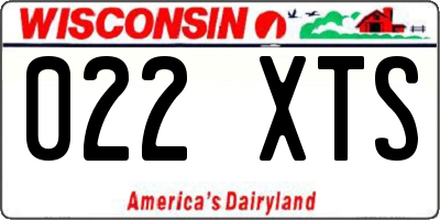 WI license plate 022XTS