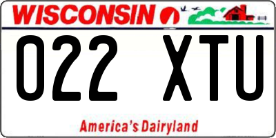 WI license plate 022XTU