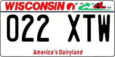 WI license plate 022XTW