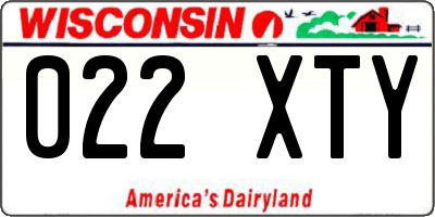 WI license plate 022XTY
