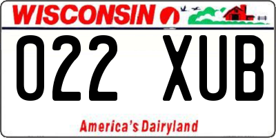 WI license plate 022XUB