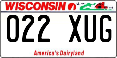 WI license plate 022XUG