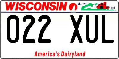 WI license plate 022XUL