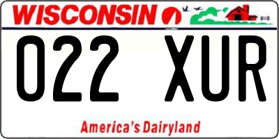 WI license plate 022XUR