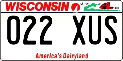 WI license plate 022XUS