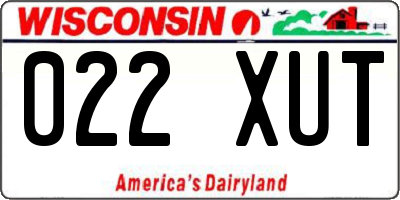 WI license plate 022XUT