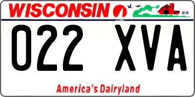 WI license plate 022XVA
