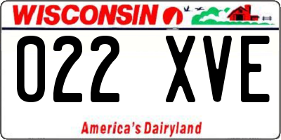 WI license plate 022XVE