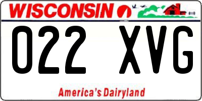 WI license plate 022XVG