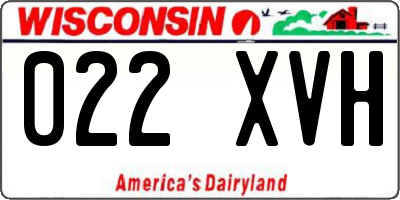 WI license plate 022XVH