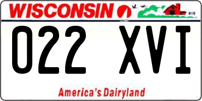 WI license plate 022XVI