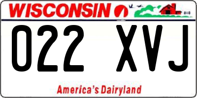 WI license plate 022XVJ