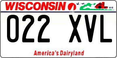WI license plate 022XVL