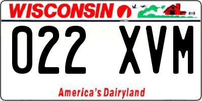 WI license plate 022XVM