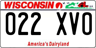 WI license plate 022XVO